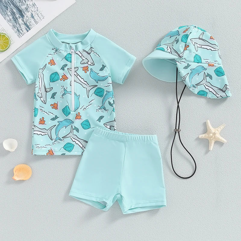Conjunto Banho Infantil Camiseta Manga Longa e Short