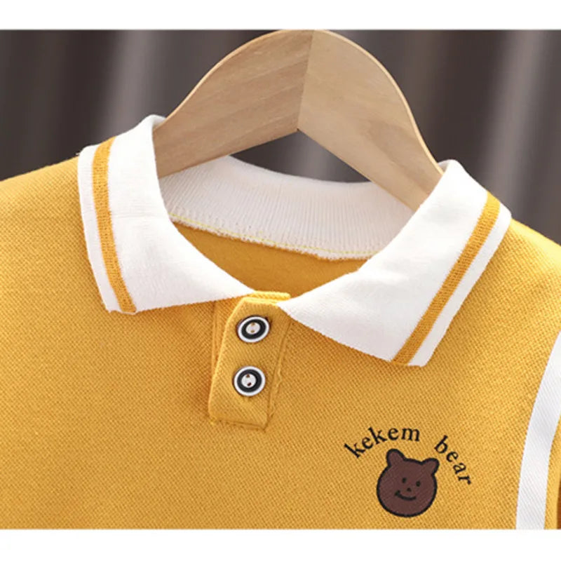 Conjunto Infantil Masculino Look Casual Gola Polo e Calça Jogger 2 Peças