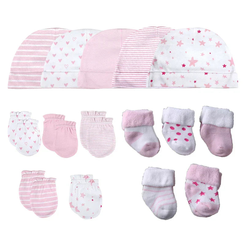 Kit Para Bebe Meia + Luva + Touca