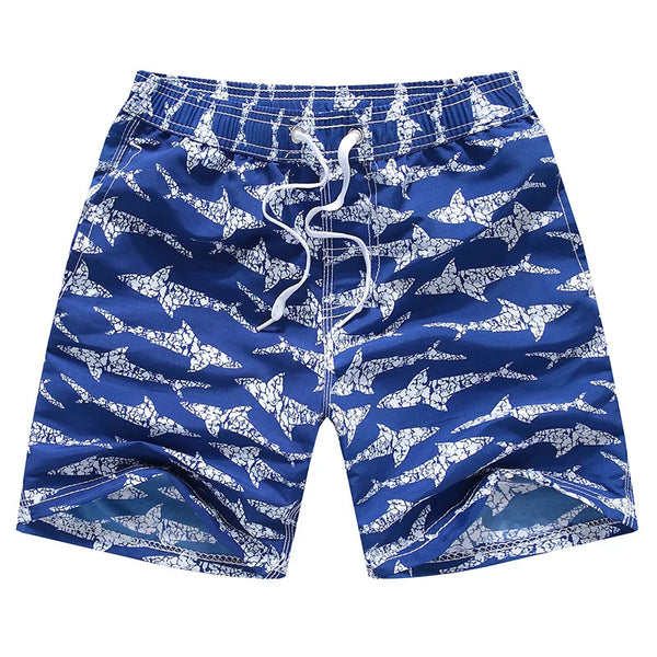Short de Banho  Estampado com Cordão e Cintura Elástica