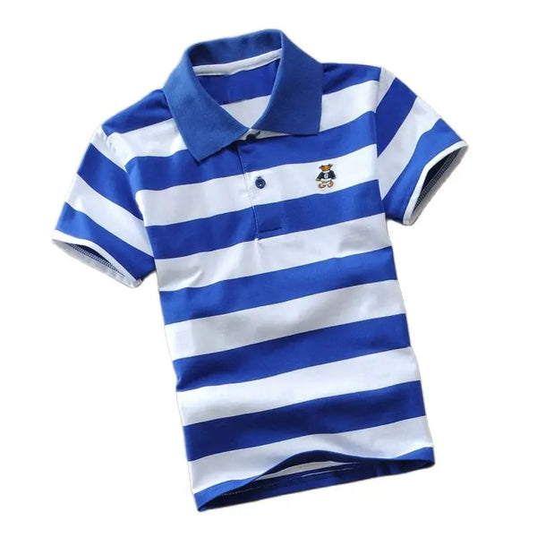 Camisa Polo Infantil Manga Curta Listrada com Gola Polo