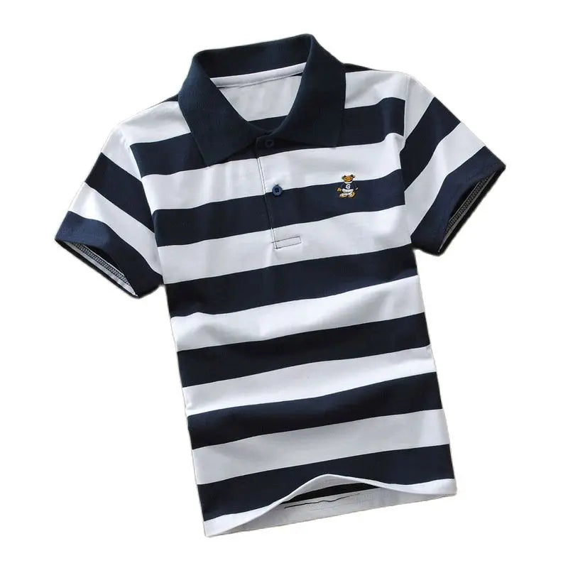 Camisa Polo Infantil Manga Curta Listrada com Gola Polo