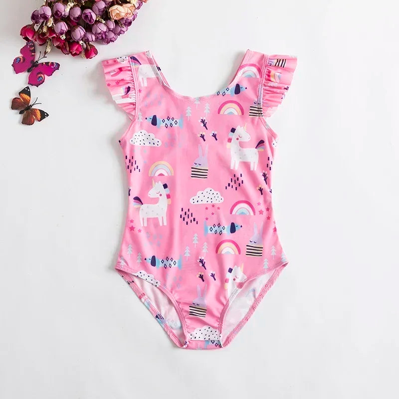 Maiô Infantil Menina Estampados com Babados