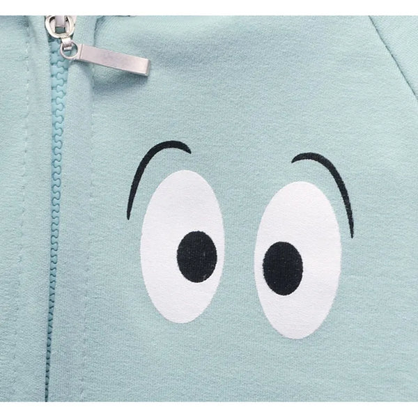 Conjunto Infantil Moleton 3 Peças Casaco com Capuz Camiseta Listrada e Calça