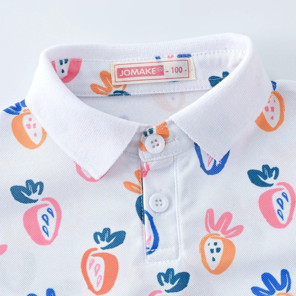 Camisa Polo Infantil Manga Curta Estampada Abstrata com Gola
