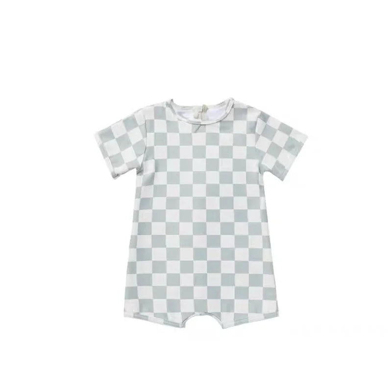 Conjunto Praia Infantil 2 Peças Camiseta Manga Longa e Short de Banho Listrado