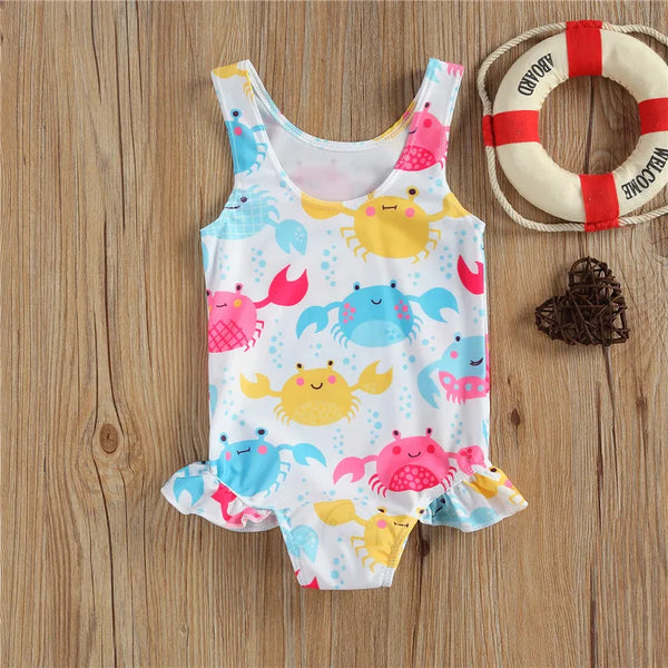 Maiôs Bebê Menina com Babado Estampas Coloridas