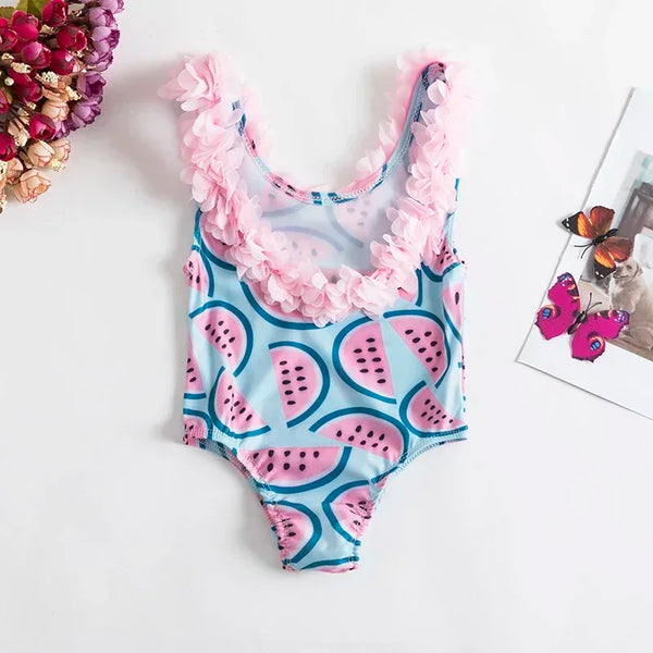 Maiô Infantil Menina Estampados com Babados