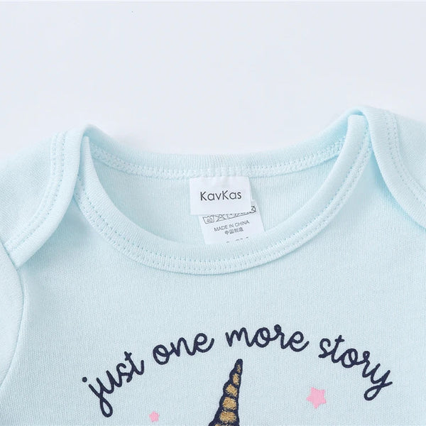 Kit 3 Bodies Bebê Menina 3 Peças Manga Longa Estampa Unicórnio Princesa