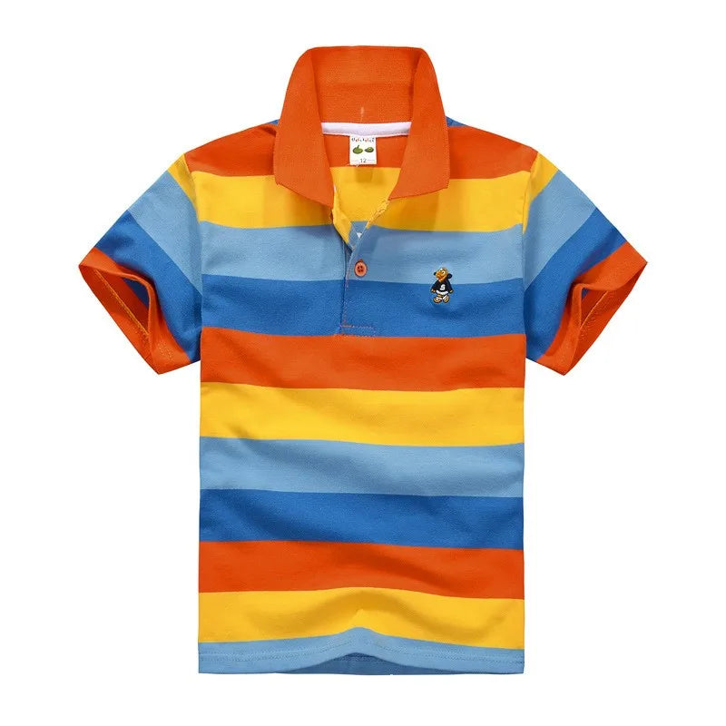 Camisa Polo Infantil Manga Curta Lisa com Gola  e Botões