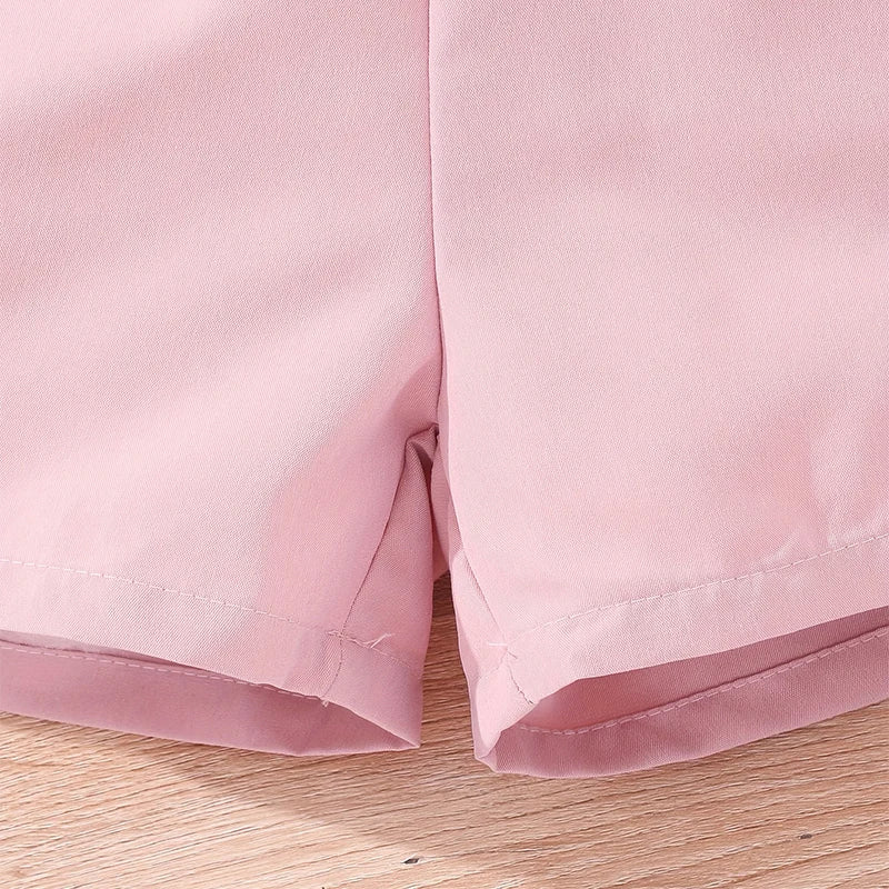 Conjunto Infantil Menina Top Alça Fina com Laço + Short com Detalhe nas Laterais 2 Peças