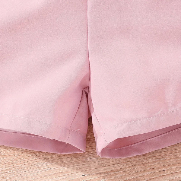Conjunto Infantil Menina Top Alça Fina com Laço + Short com Detalhe nas Laterais 2 Peças