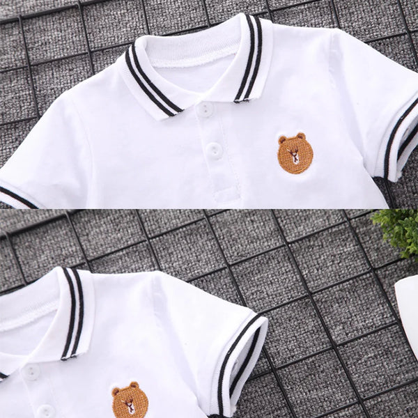 Conjunto Infantil Masculino Polo Manga Curta e Short com Elástico Estilo Social