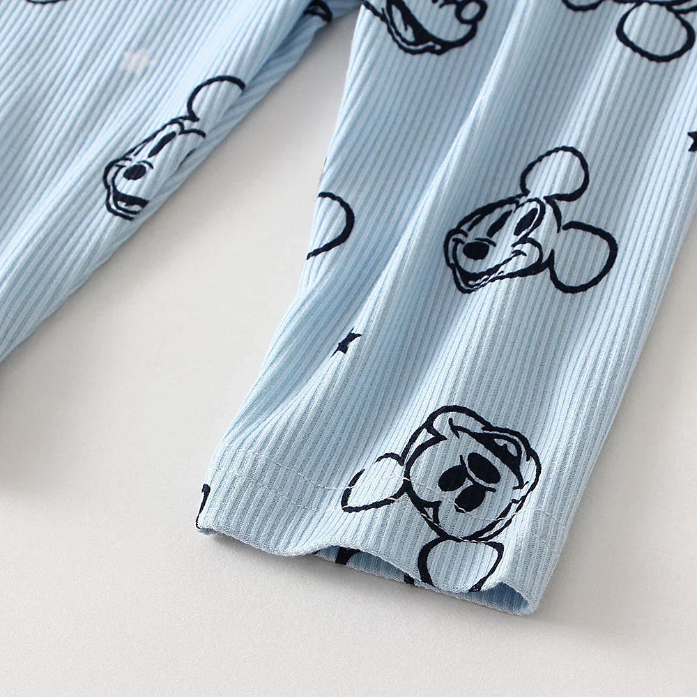 Conjunto Bebê Menina Body Manga Longa Estampado e Calça Legging