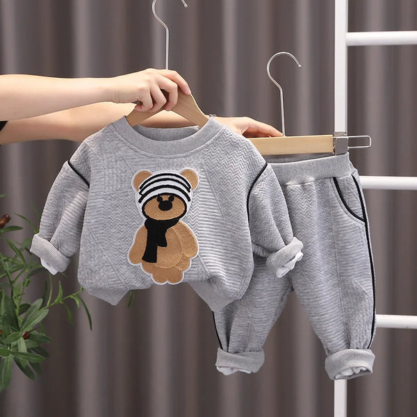 Conjunto Infantil 2 Peças Blusa Manga Longa e Calça Estampa Urso