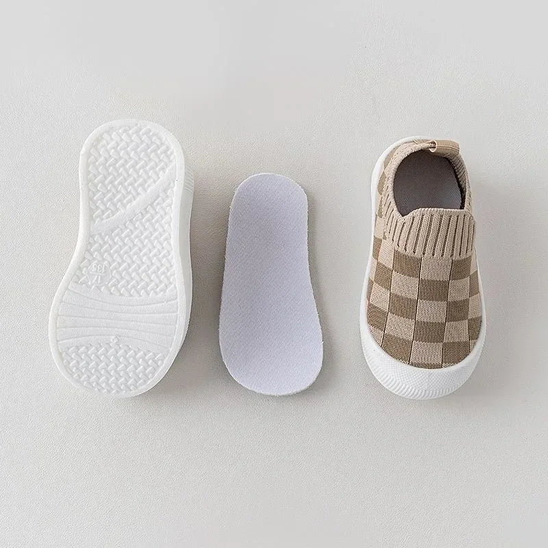 Tênis Infantil Slip On Xadrez Quadriculado com Solado Borracha