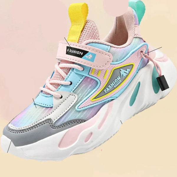 Tênis Infantil Menina com Velcro e Cadarço Solado Robusto