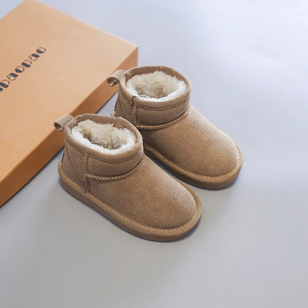 Bota Bebê Unissex Cano Curto Forrada com Pelúcia para Inverno