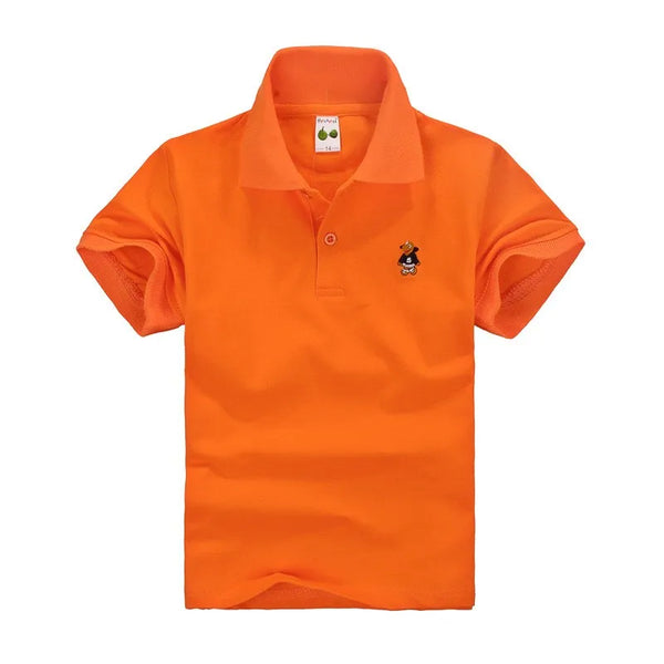 Camisa Polo Infantil Manga Curta Lisa com Gola  e Botões