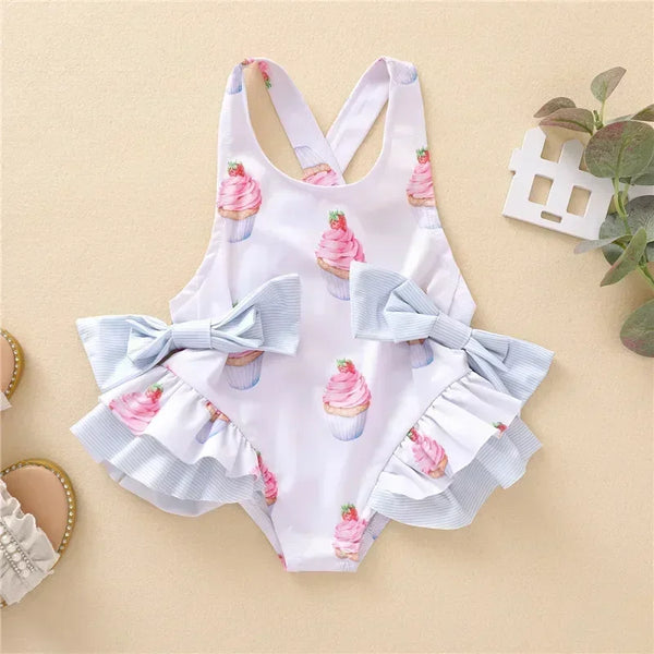 Maiô Infantil Menina Estampados com Babados