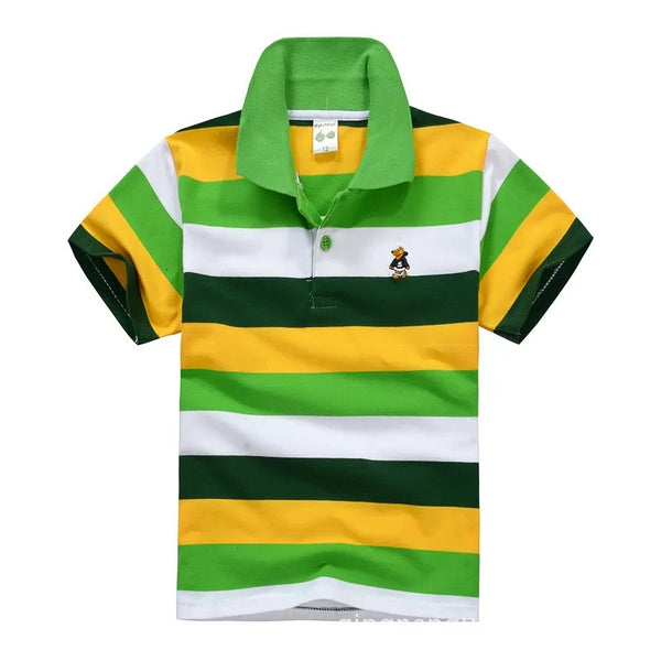 Camisa Polo Infantil Manga Curta Lisa com Gola  e Botões