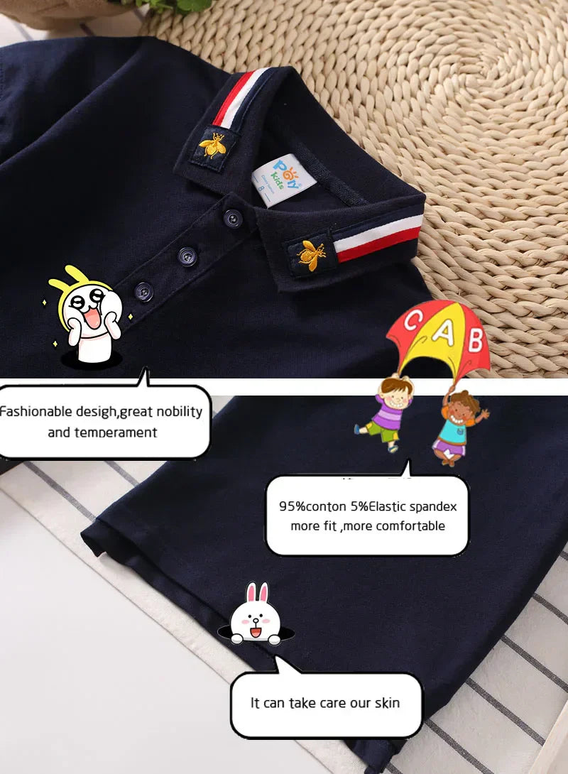Camisa Polo Infantil Manga Curta Lisa com Gola Listrada e Botões