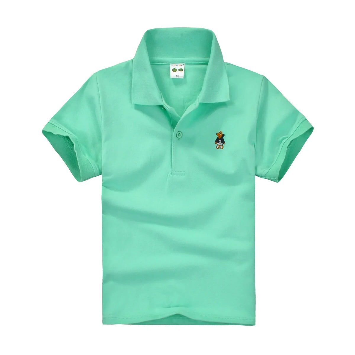 Camisa Polo Infantil Manga Curta Lisa com Gola  e Botões