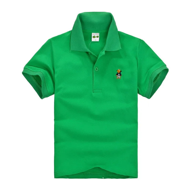 Camisa Polo Infantil Manga Curta Lisa com Gola  e Botões
