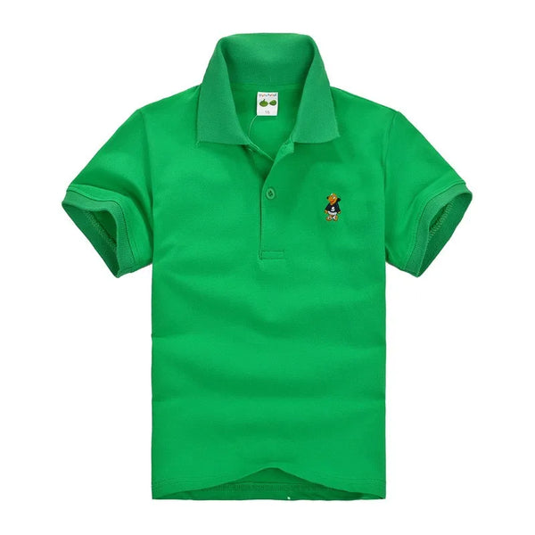 Camisa Polo Infantil Manga Curta Lisa com Gola  e Botões