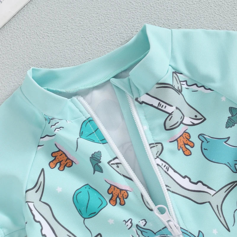 Conjunto Banho Infantil Camiseta Manga Longa e Short