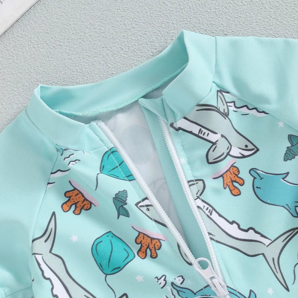 Conjunto Banho Infantil Camiseta Manga Longa e Short