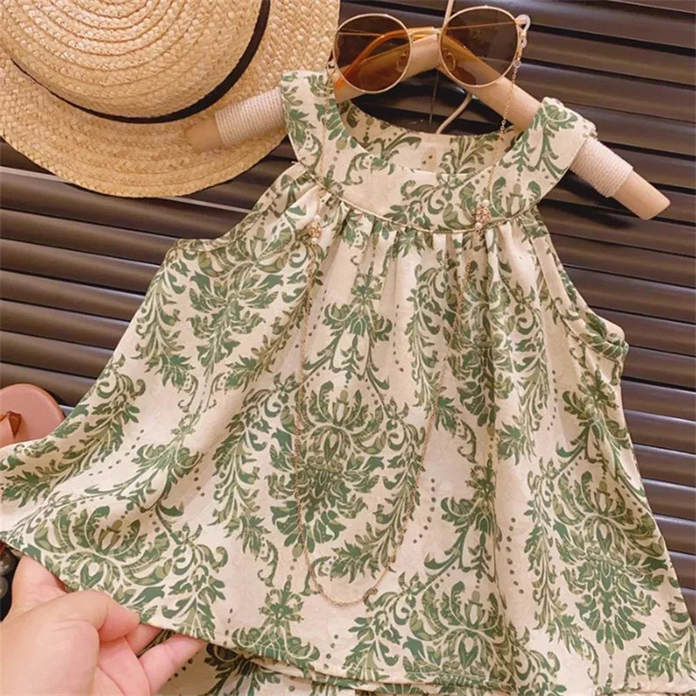 Conjunto Bebê Menina 2 Peças Bata Estampada Arabesco e Short