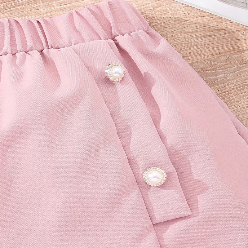 Conjunto Infantil Menina Top Alça Fina com Laço + Short com Detalhe nas Laterais 2 Peças
