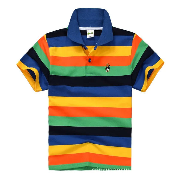 Camisa Polo Infantil Manga Curta Lisa com Gola  e Botões
