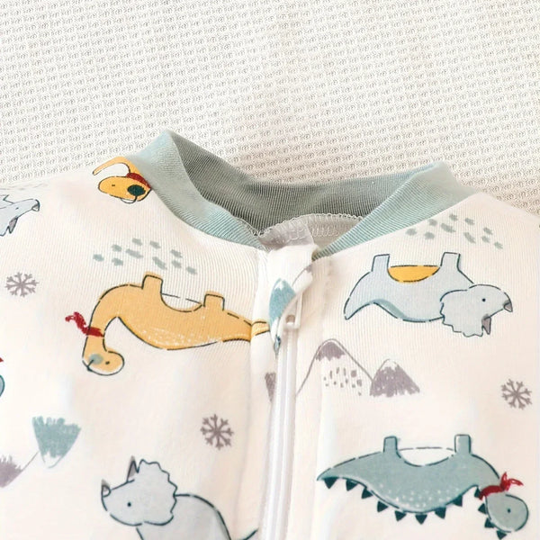 Kit 2 Macacões Bebê Menino – Manga Longa, Pé Fechado em Algodão