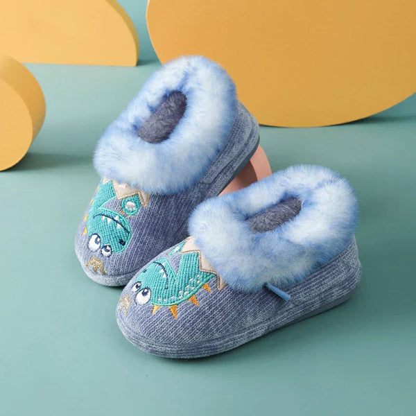 Pantufa Bebê Unissex de Pelúcia com Bordado E Forrada para Inverno