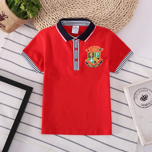 Camisa Polo Infantil Manga Curta com Gola Contrastante