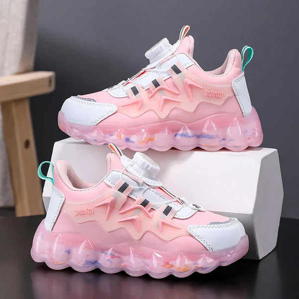 Tênis Infantil Menina com Fecho Giratório e Solado Translúcido Solado Alto
