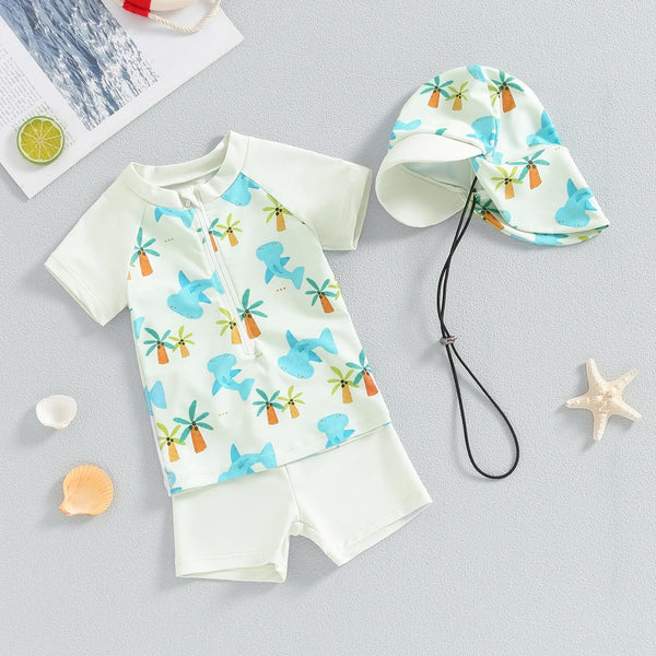 Conjunto Banho Infantil Camiseta Manga Longa e Short