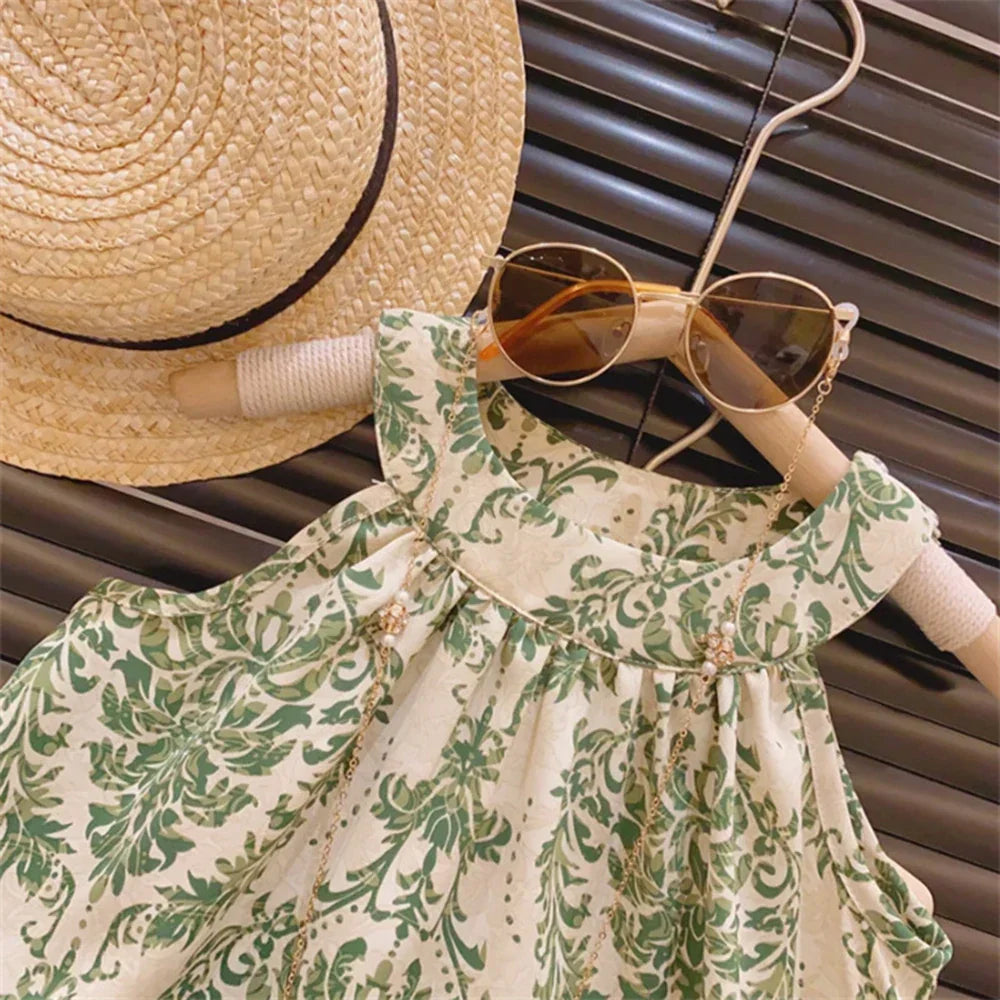 Conjunto Bebê Menina 2 Peças Bata Estampada Arabesco e Short