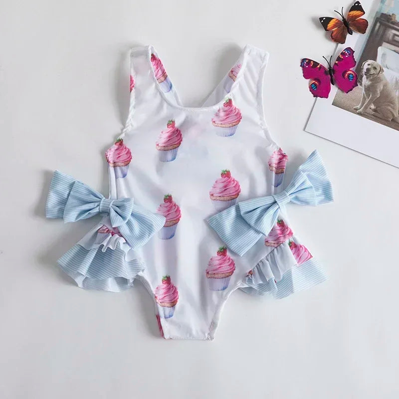 Maiô Infantil Menina Estampados com Babados