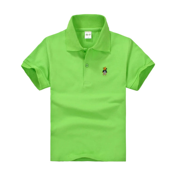 Camisa Polo Infantil Manga Curta Lisa com Gola  e Botões