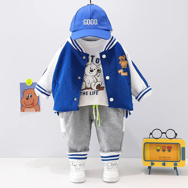 Conjunto Infantil Menino 3 Peças Jaqueta  + Calça Jogger