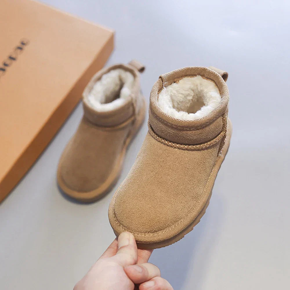 Bota Bebê Unissex Cano Curto Forrada com Pelúcia para Inverno