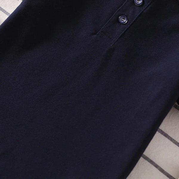 Camisa Polo Infantil Manga Curta Lisa com Gola Listrada e Botões