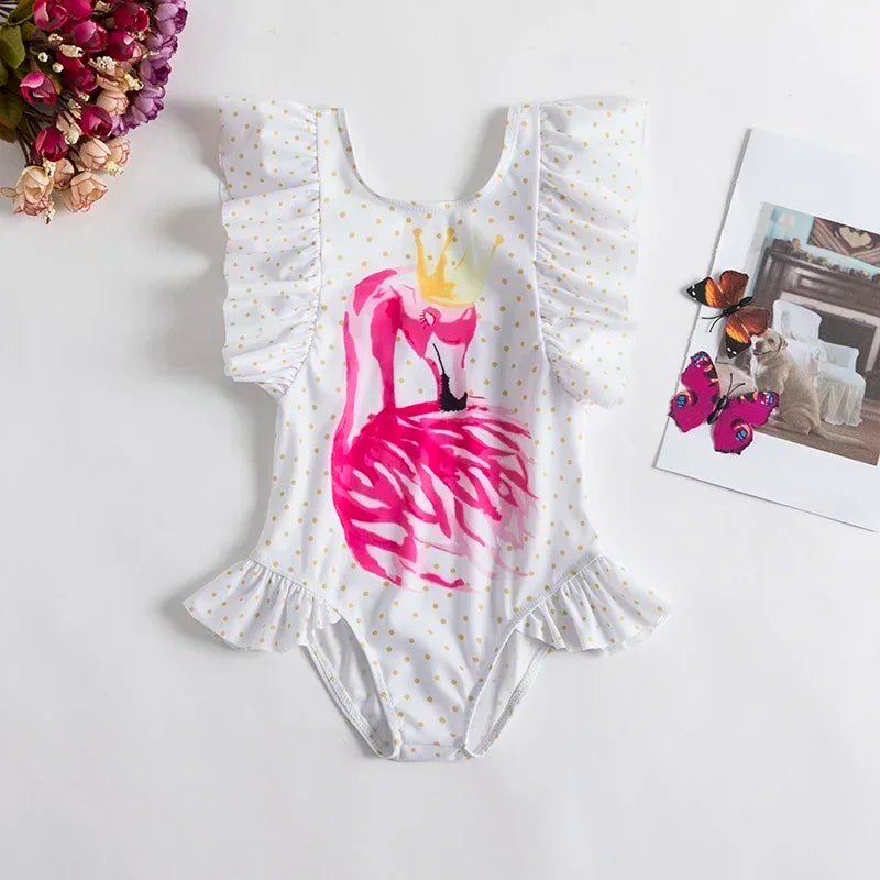 Maiô Infantil Menina Estampados com Babados