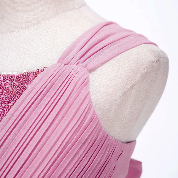 Vestido Infantil Menina Decote V Alças Largas Saia Mullet com Detalhe de Paetês