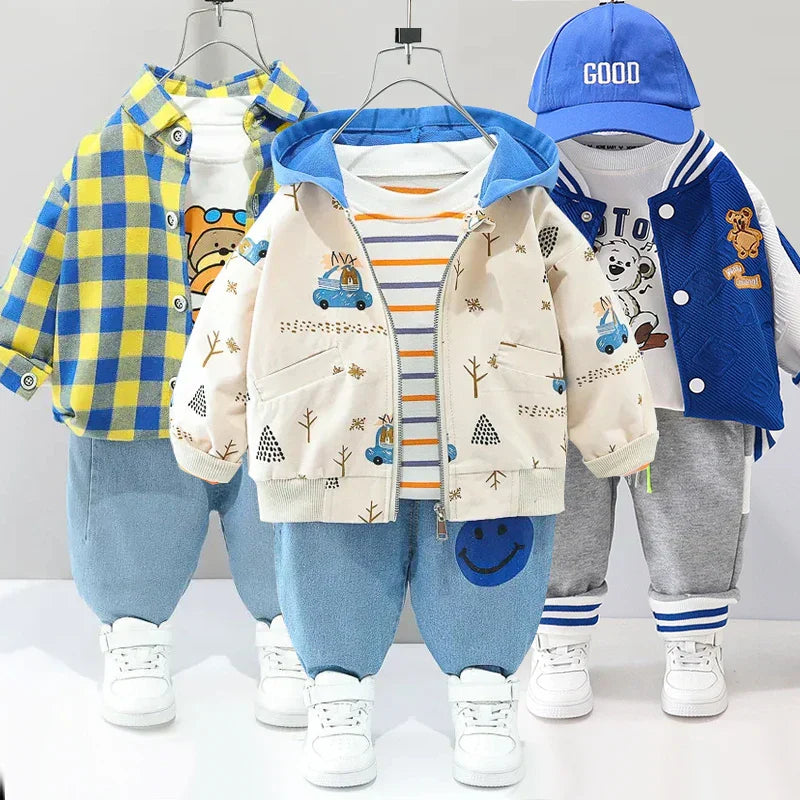 Conjunto Infantil Menino 3 Peças Jaqueta  + Calça Jogger