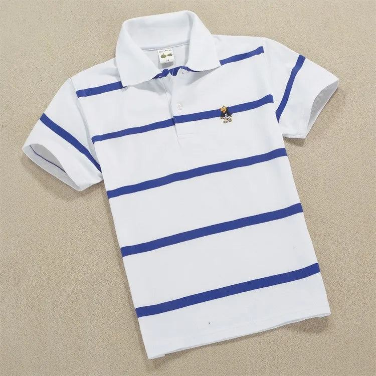 Camisa Polo Infantil Manga Curta Lisa com Gola  e Botões