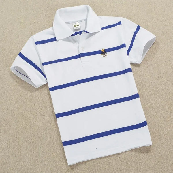 Camisa Polo Infantil Manga Curta Lisa com Gola  e Botões